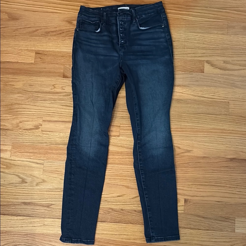 Good American Black High Rise Jeans